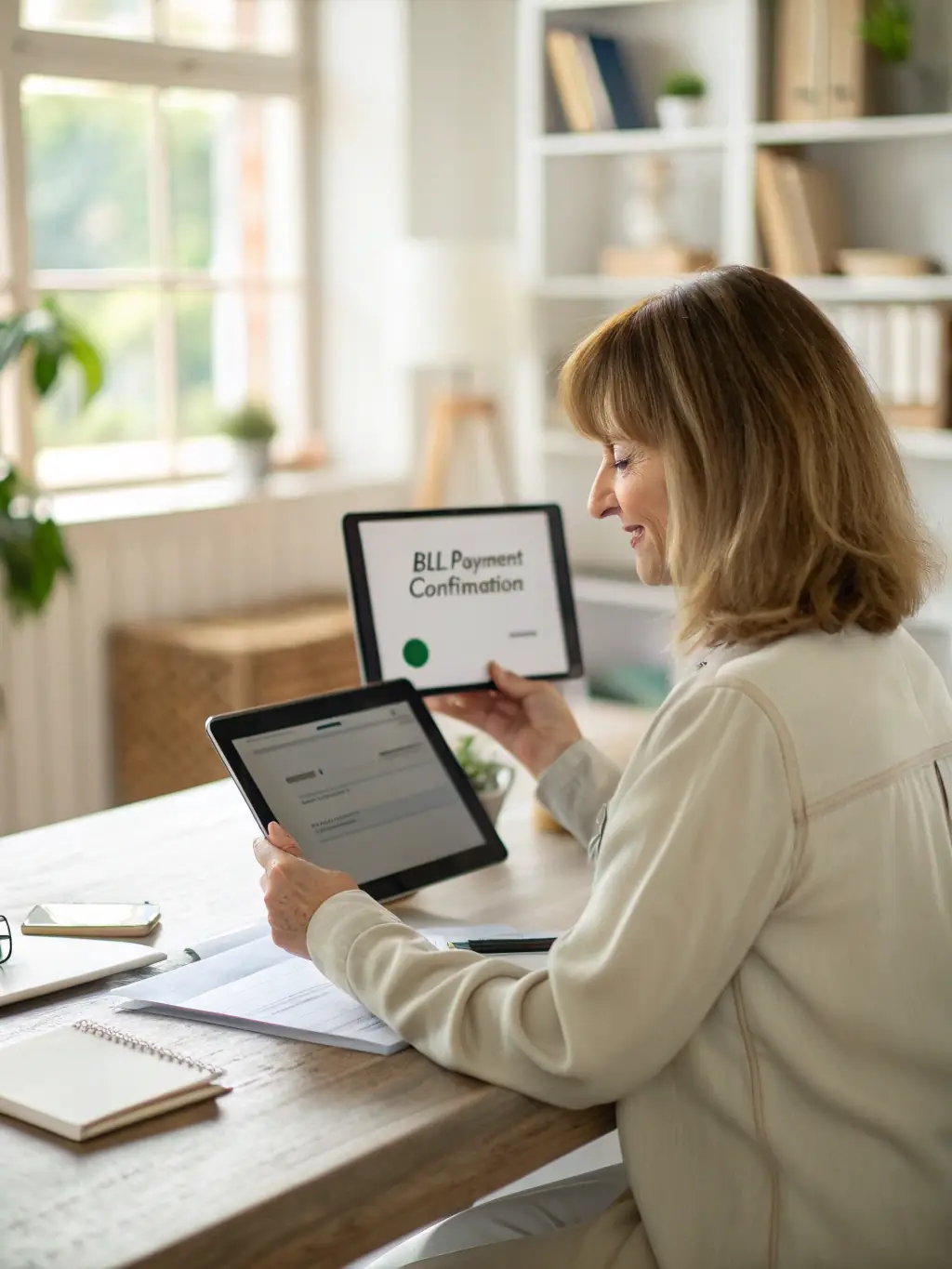 An HR professional processing payroll on a computer, representing Ledgerly's efficient and compliant payroll services.